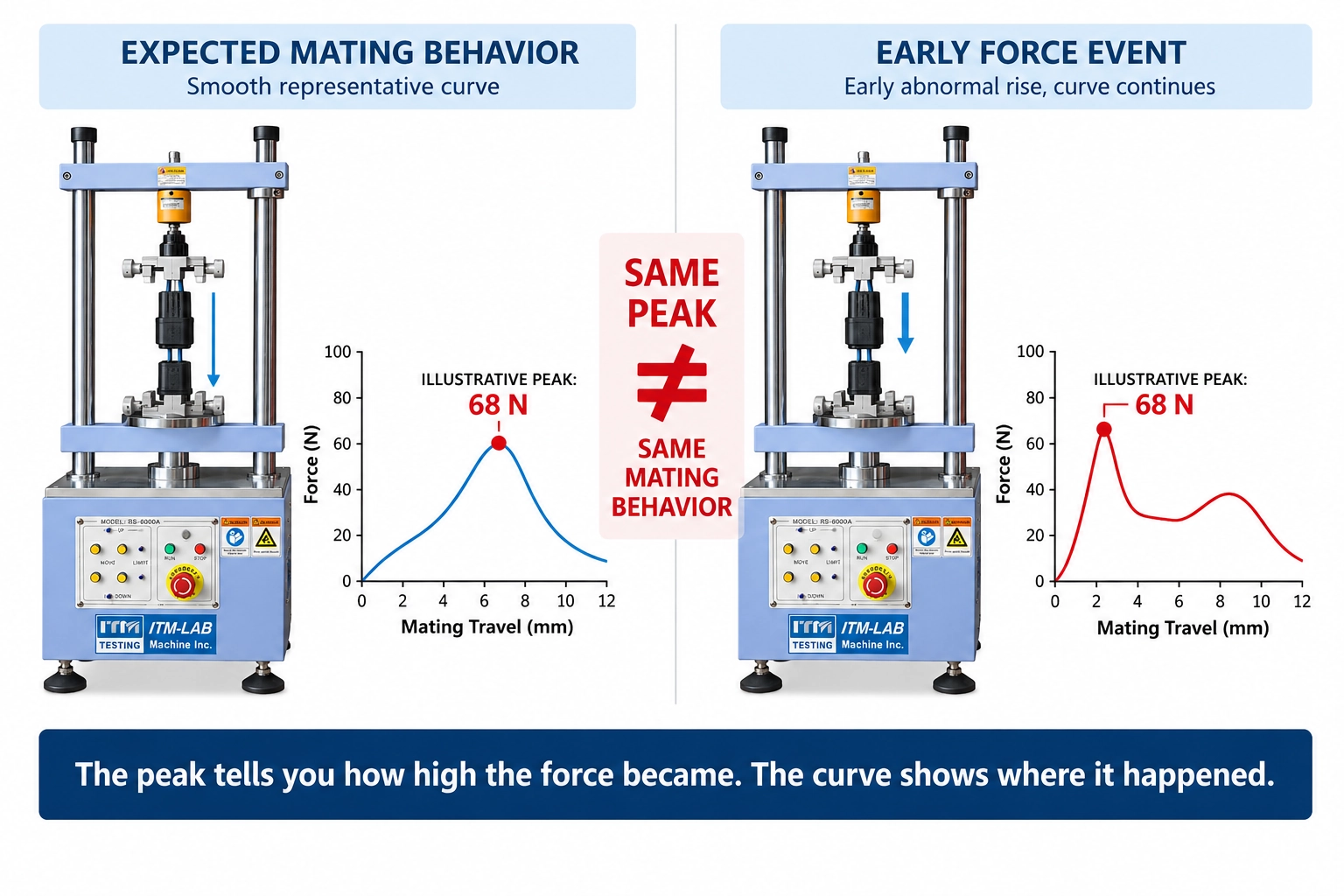 automotive connector mating force displacement curve